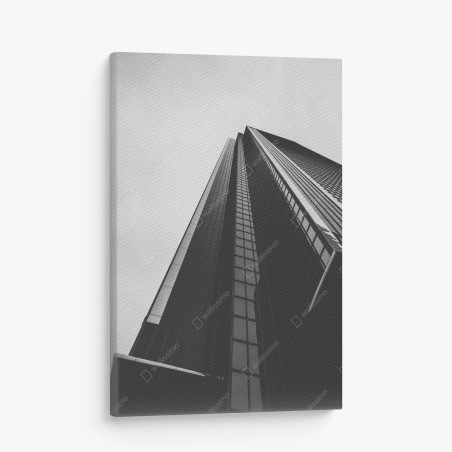 Leinwandbild monochromer wolkenkratzer in perspektive – Wallnifity®