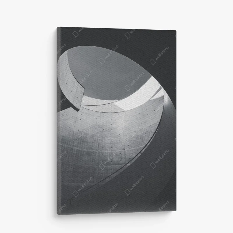 Leinwandbild geschwungene beton-spiraltreppe