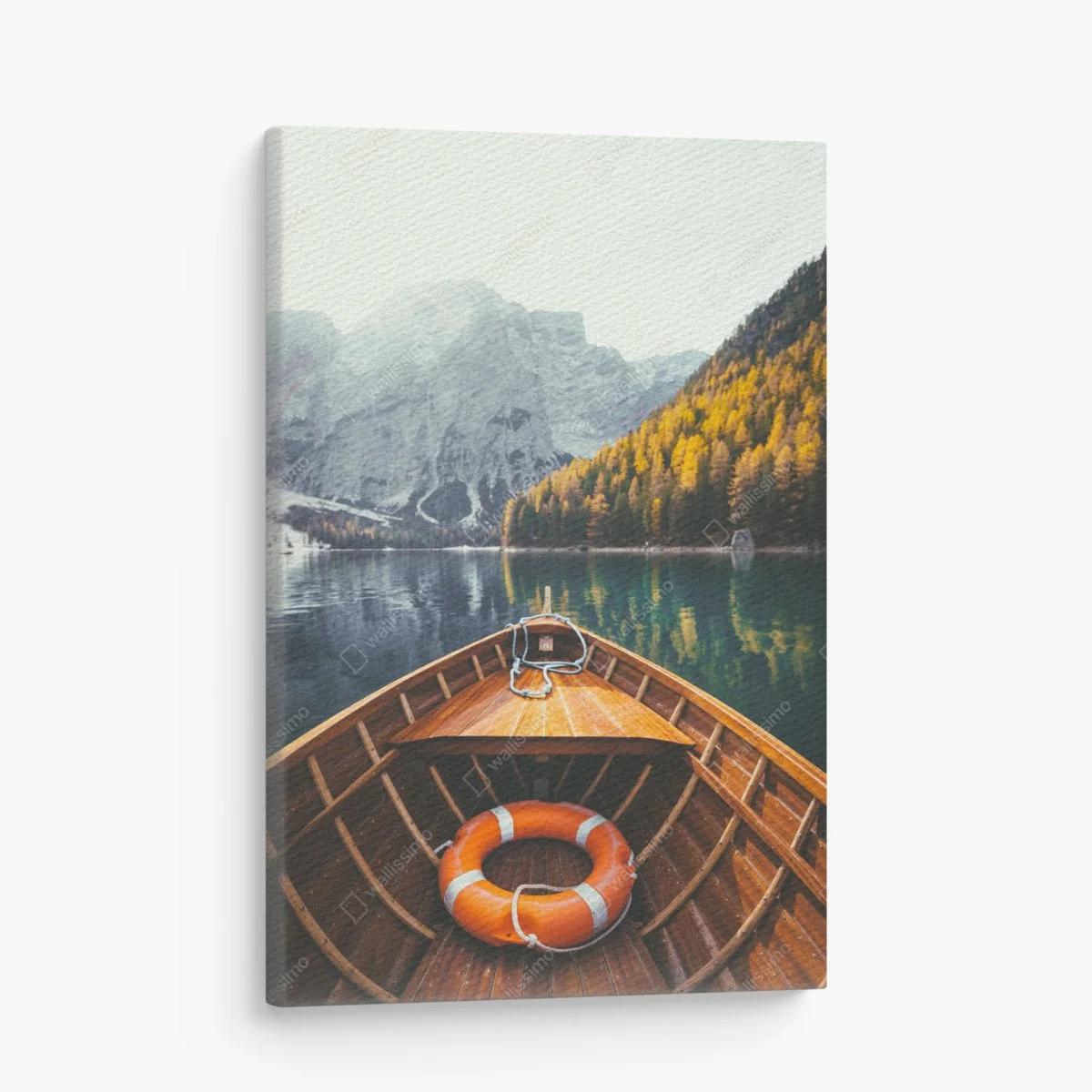 Leinwandbild sonnenaufgang am Lago di Braies – Wallnifity®