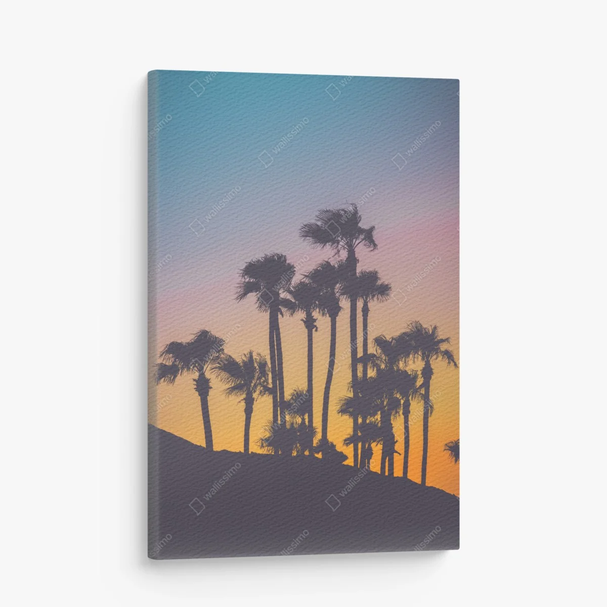 Leinwandbild retro tropische palmen bei sonnenuntergang – Wallnifity® Leinwandbild retro tropische palmen bei sonnenuntergang – Wallnifity®