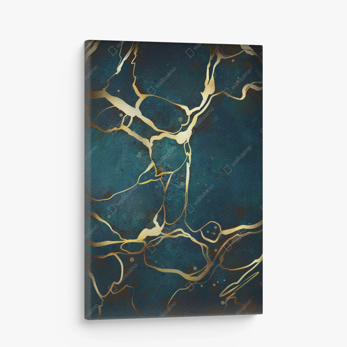 Leinwandbild türkis und gold abstrakt mit goldenen adern – Wallnifity® Leinwandbild türkis und gold abstrakt mit goldenen adern – Wallnifity®