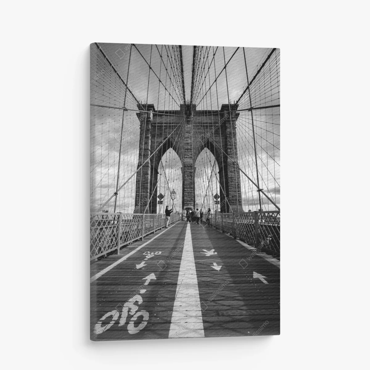 Leinwandbild Brooklyn Bridge perspektive in monochrom – Wallnifity® Leinwandbild Brooklyn Bridge perspektive in monochrom – Wallnifity®