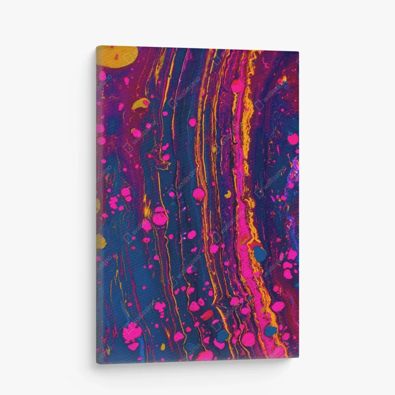 Leinwandbild neon marmorierte abstrakte wandgrafik