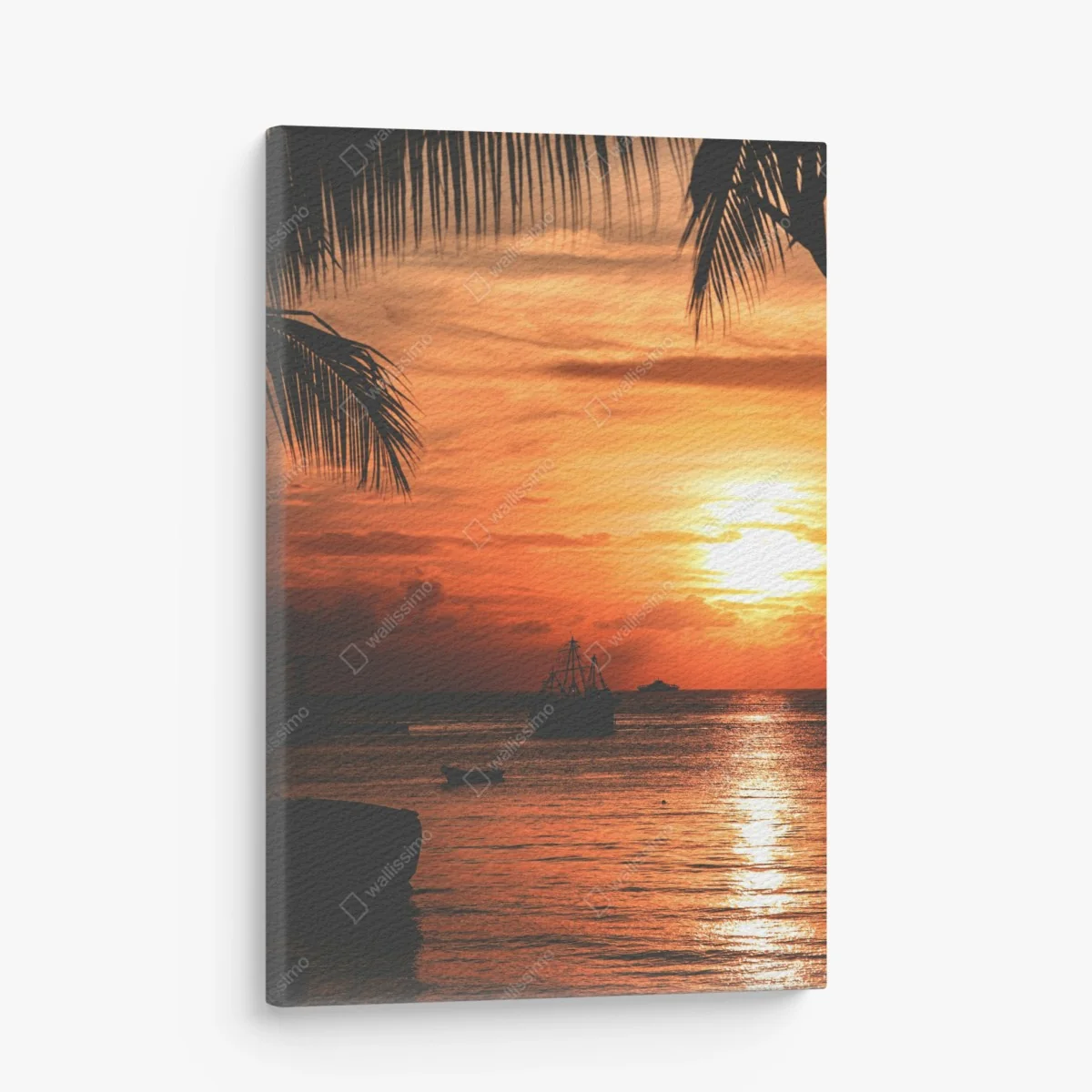 Leinwandbild tropischer sonnenuntergang am meer – Wallnifity®