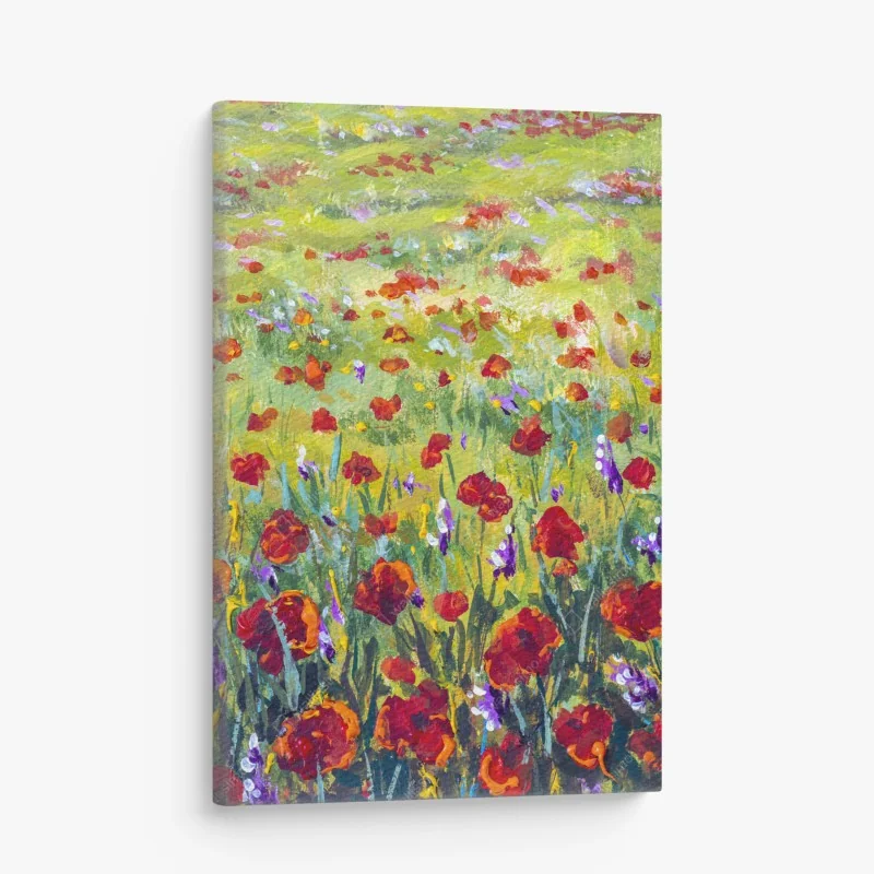 Leinwandbild impressionistische mohnwiese