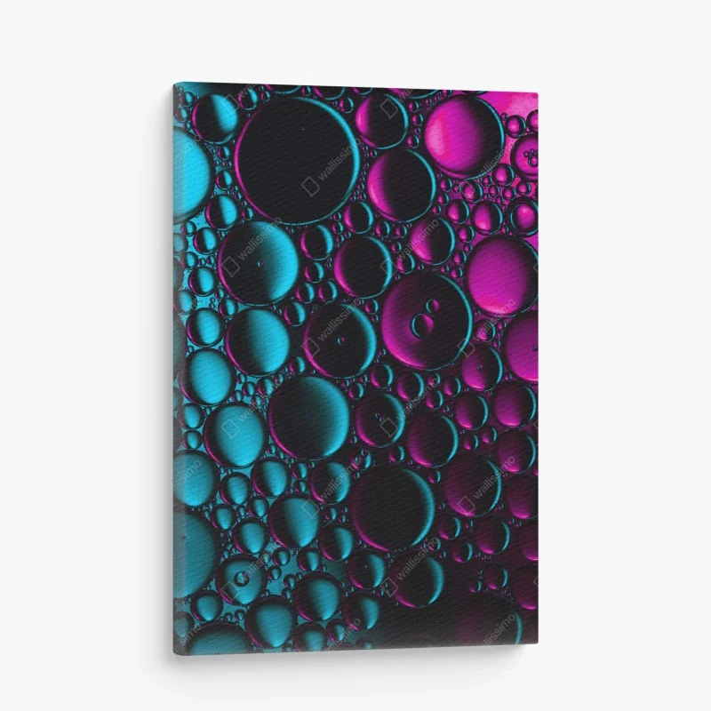 Leinwandbild türkis-magenta blasenmuster