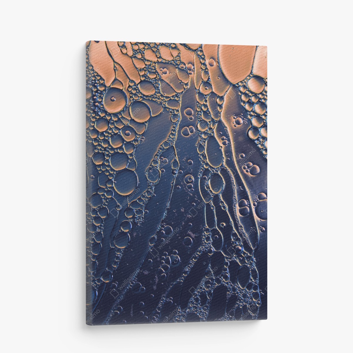 Leinwandbild blaue und goldene abstrakte blasen – Wallnifity®