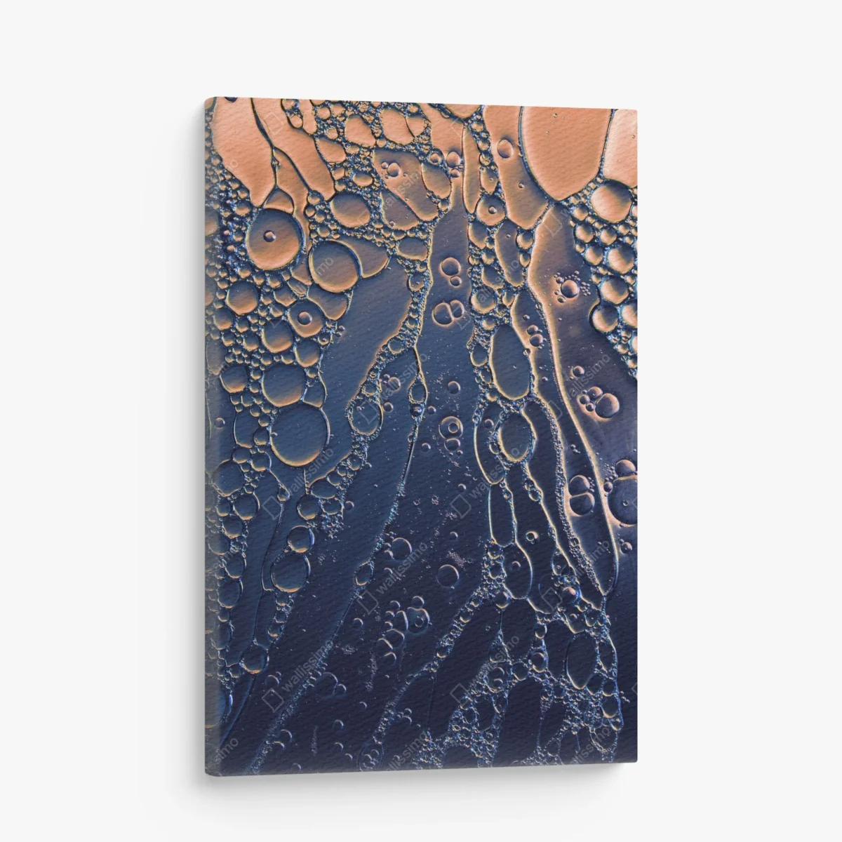 Leinwandbild blaue und goldene abstrakte blasen – Wallnifity®