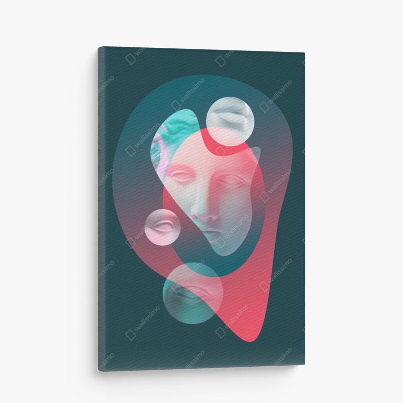 Leinwandbild surreales klassisches gesicht im duoton