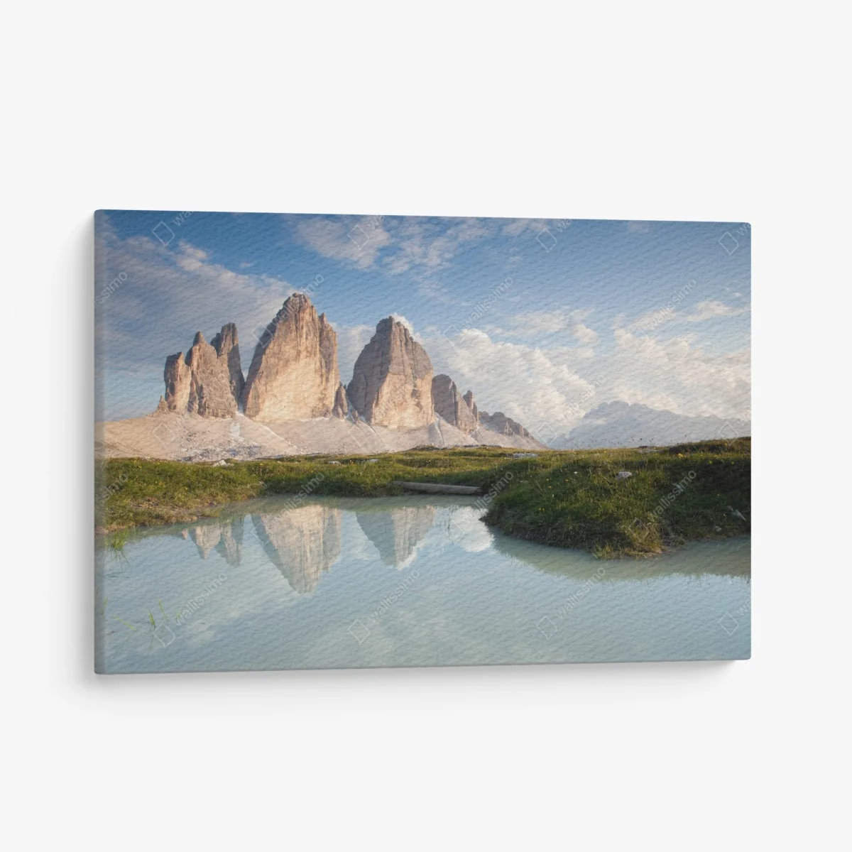 Leinwandbild sonnenbeschienene alpengipfel im spiegel des ruhigen sees – Wallnifity® Leinwandbild sonnenbeschienene alpengipfel im spiegel des ruhigen sees – Wallnifity®