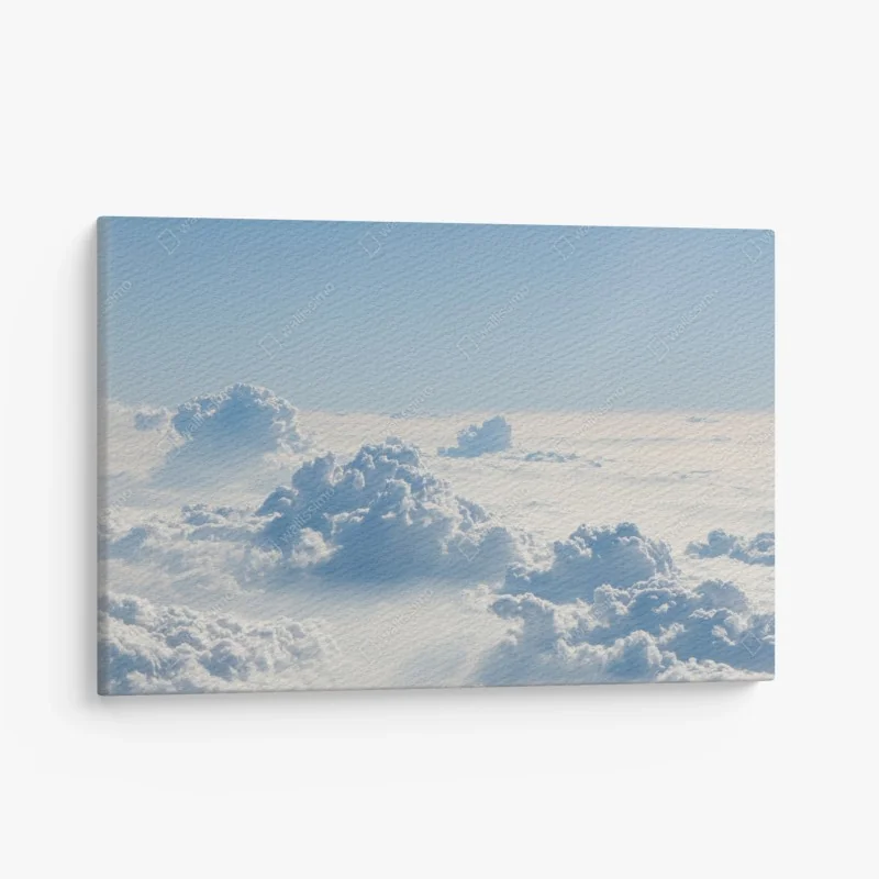 Leinwandbild luftige wolkenlandschaft im soften blau
