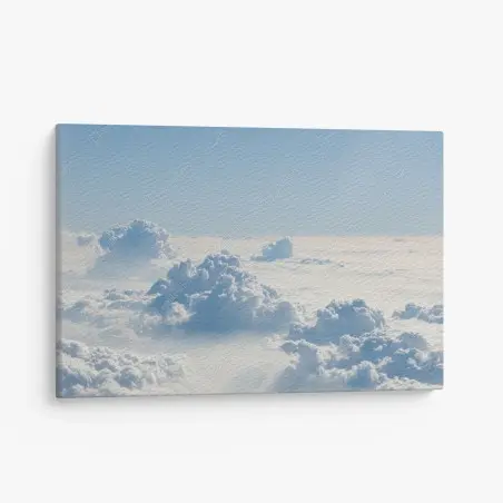 Leinwandbild luftige wolkenlandschaft im soften blau – Wallnifity®