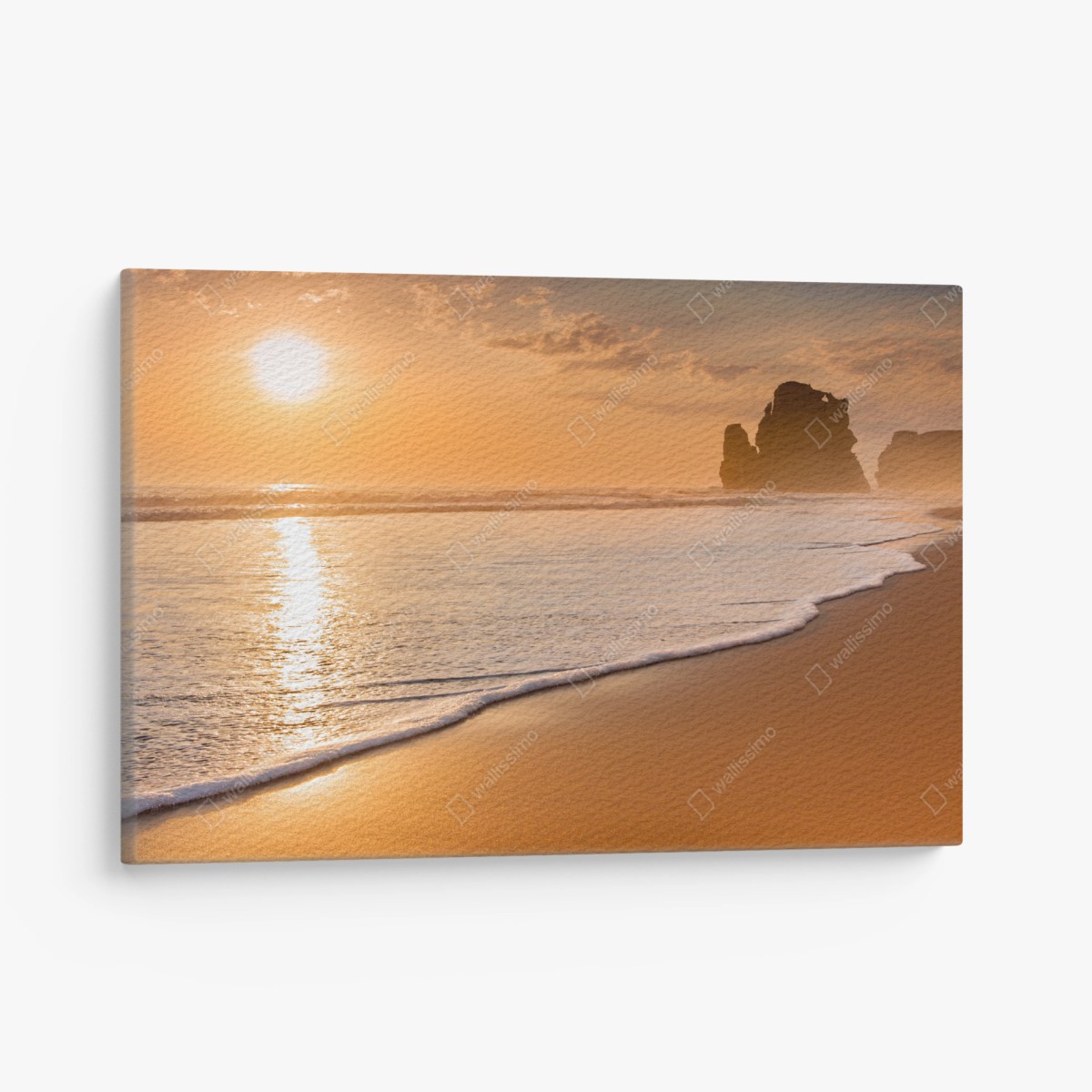 Leinwandbild goldener sonnenuntergang am strand – Wallnifity®