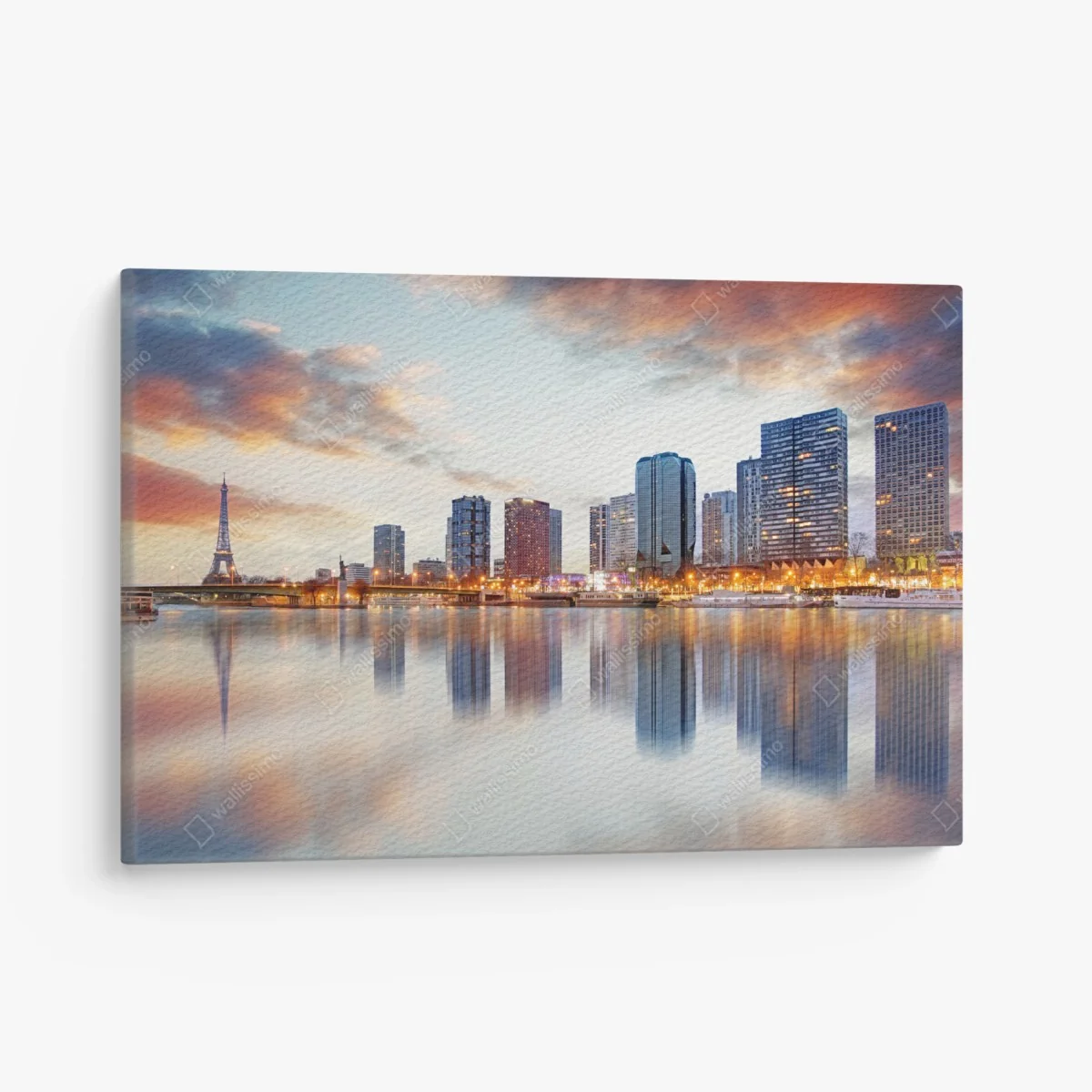Leinwandbild Paris skyline bei sonnenuntergang mit Eiffelturm – Wallnifity® Leinwandbild Paris skyline bei sonnenuntergang mit Eiffelturm – Wallnifity®