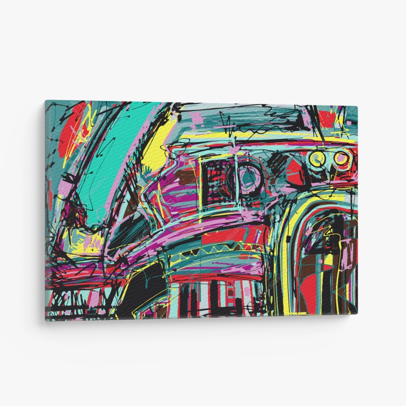 Leinwandbild lebhafte türkis abstrakte autokomposition