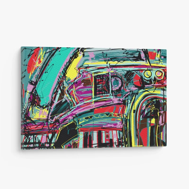 Leinwandbild lebhafte türkis abstrakte autokomposition – Wallnifity® Leinwandbild lebhafte türkis abstrakte autokomposition – Wallnifity®