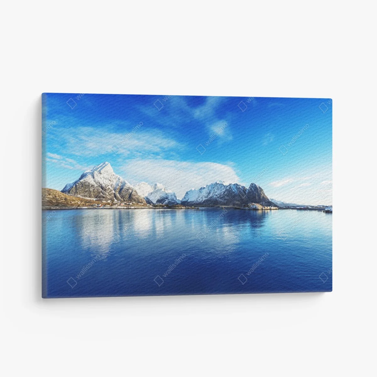 Leinwandbild ruhige winterliche fjordlandschaft in Reine, Lofoten – Wallnifity®
