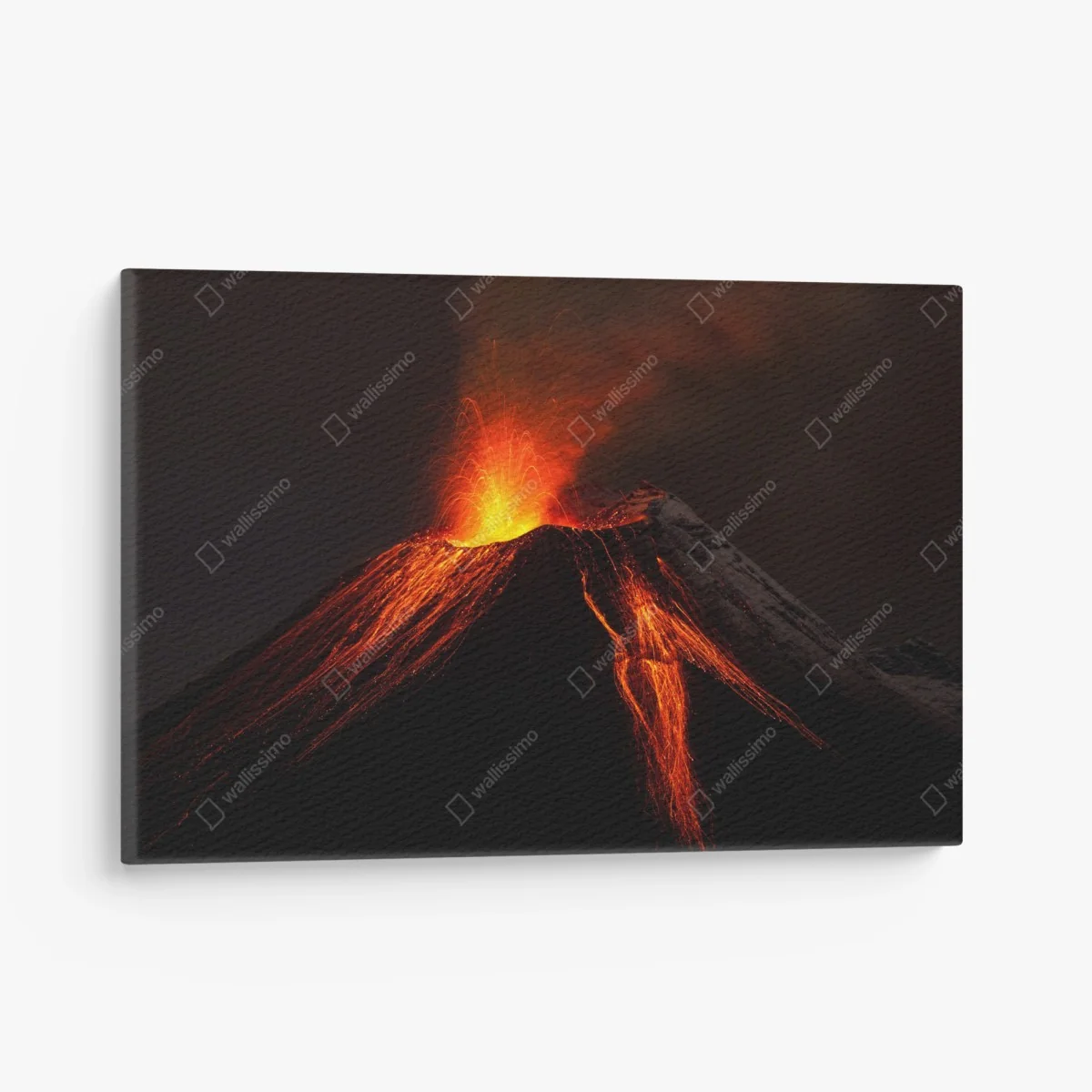 Leinwandbild glühender vulkanausbruch bei nacht – Wallnifity®