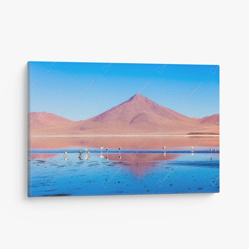 Leinwandbild flamingos am Laguna Colorada, Bolivien