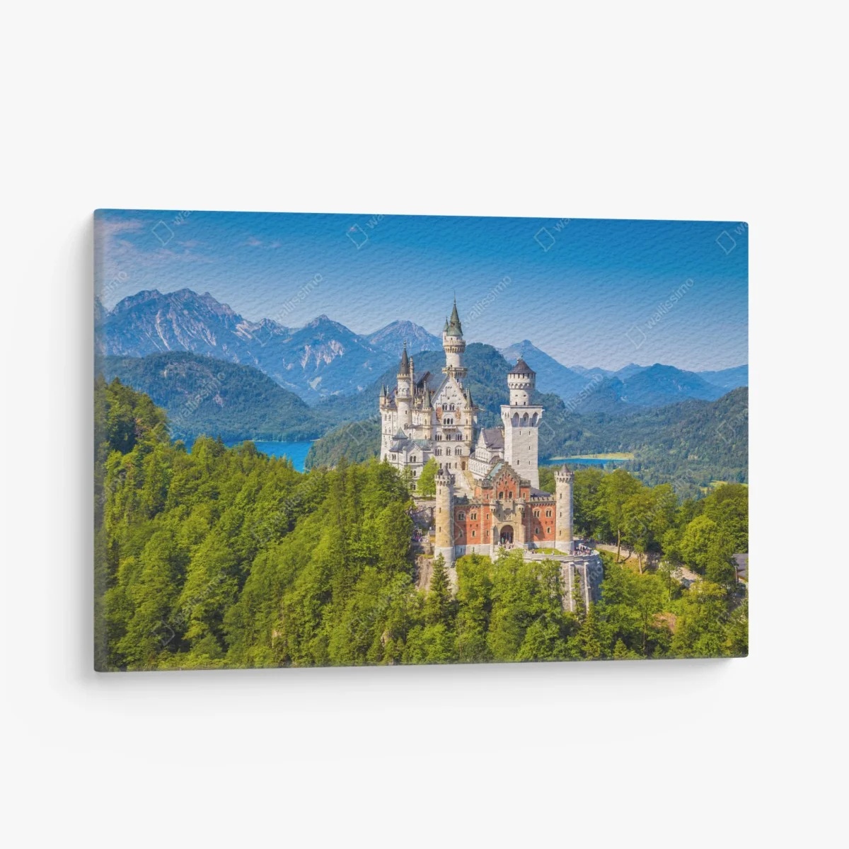 Leinwandbild schloss Neuschwanstein in alpiner landschaft – Wallnifity® Leinwandbild schloss Neuschwanstein in alpiner landschaft – Wallnifity®