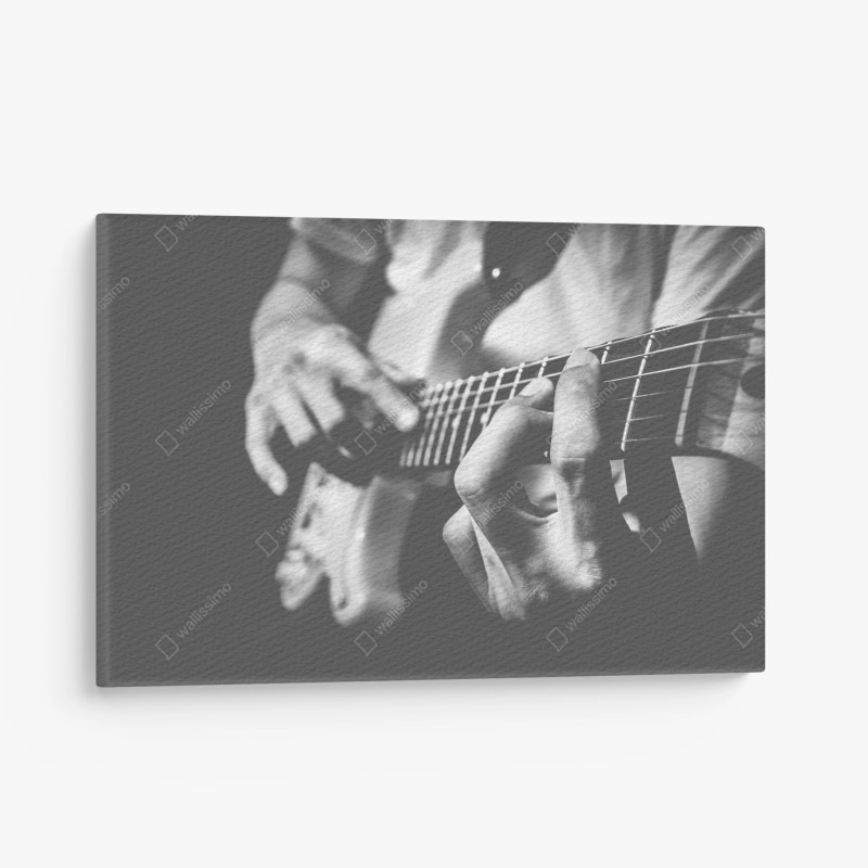 Leinwandbild monochrome gitarre nahaufnahme