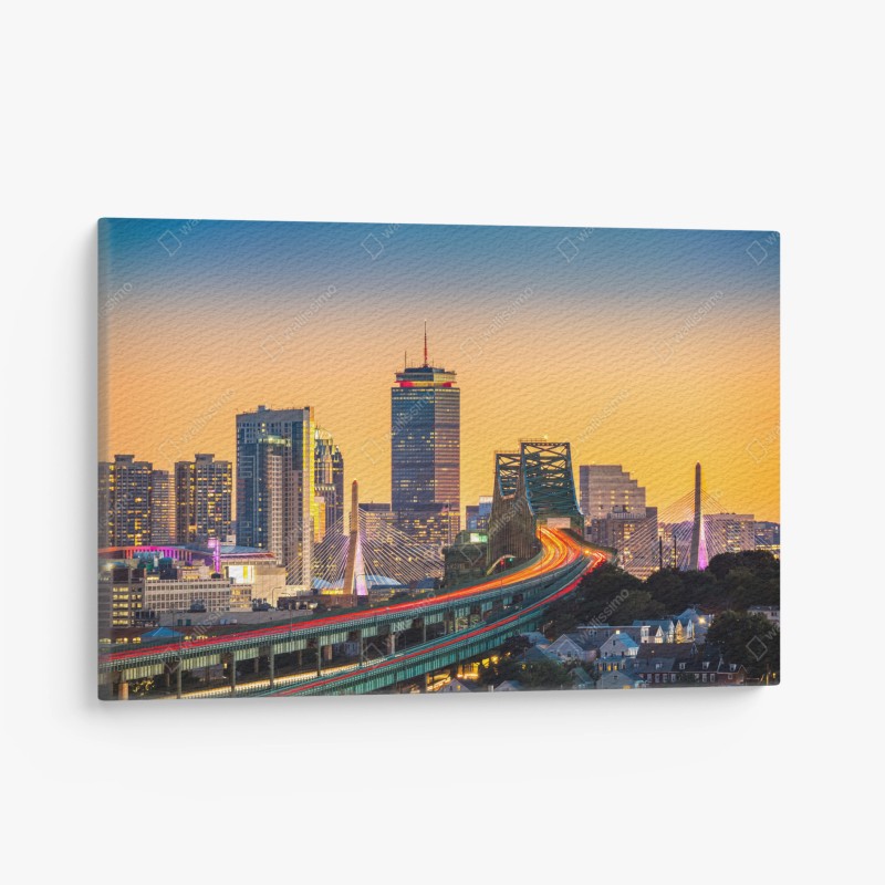 Leinwandbild sonnenuntergang über Salzburgs skyline – Wallnifity®