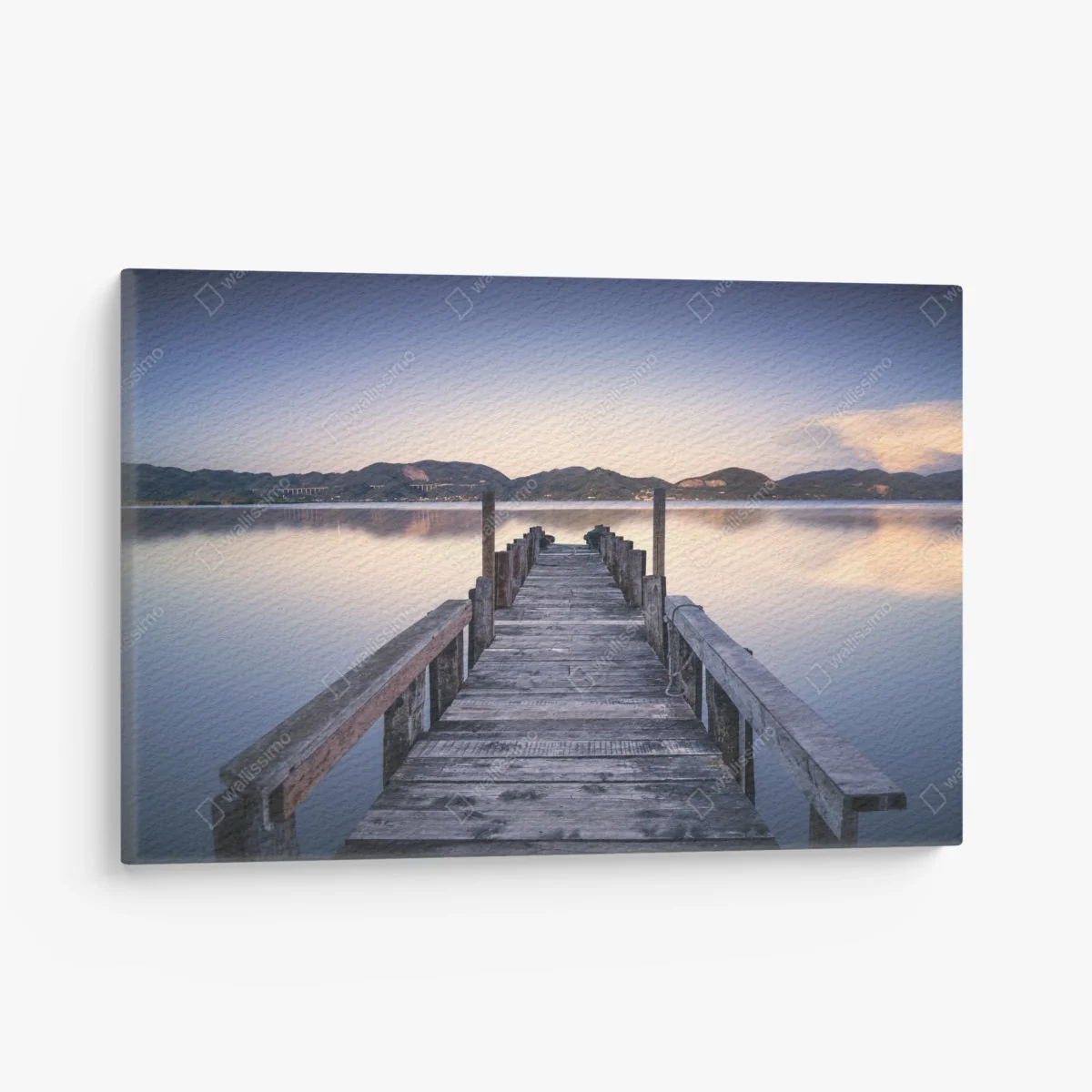 Leinwandbild hölzerner steg bei Versilia Massaciuccoli, Toskana – Wallnifity®