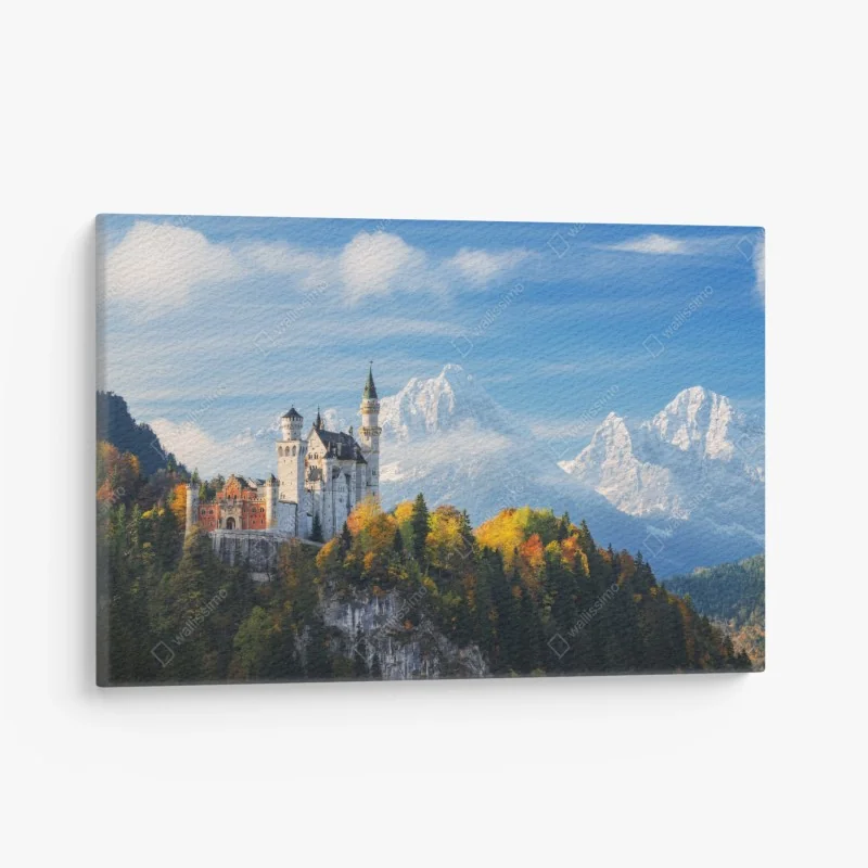 Leinwandbild märchenschloss in den Alpen