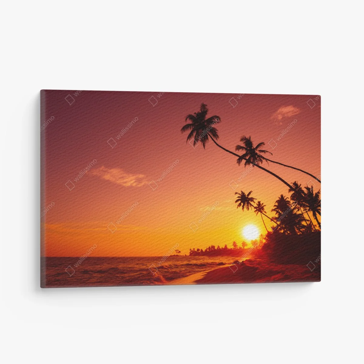 Leinwandbild tropischer sonnenuntergang am strand – Wallnifity® Leinwandbild tropischer sonnenuntergang am strand – Wallnifity®
