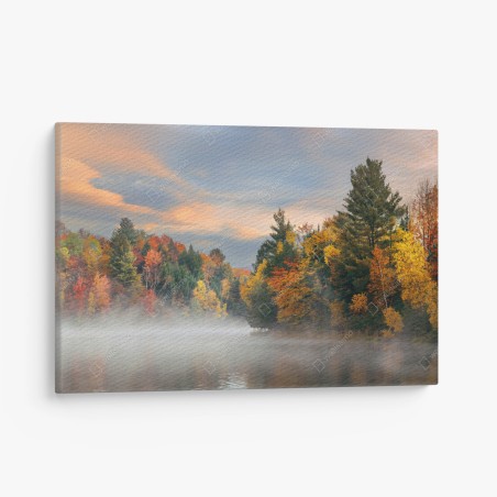 Leinwandbild nebliger herbstmorgen in Stowe – Wallnifity®