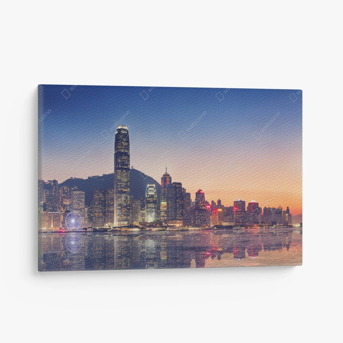 Leinwandbild Hongkong panorama bei dämmerung – Wallnifity®