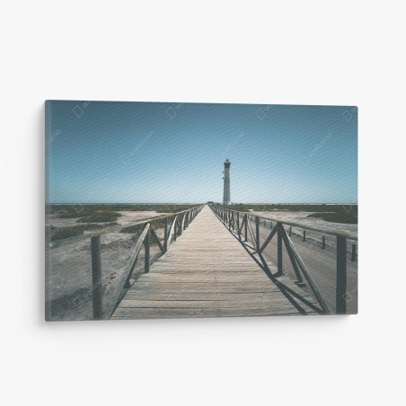 Leinwandbild leuchtturm am ende des stegs – Wallnifity®