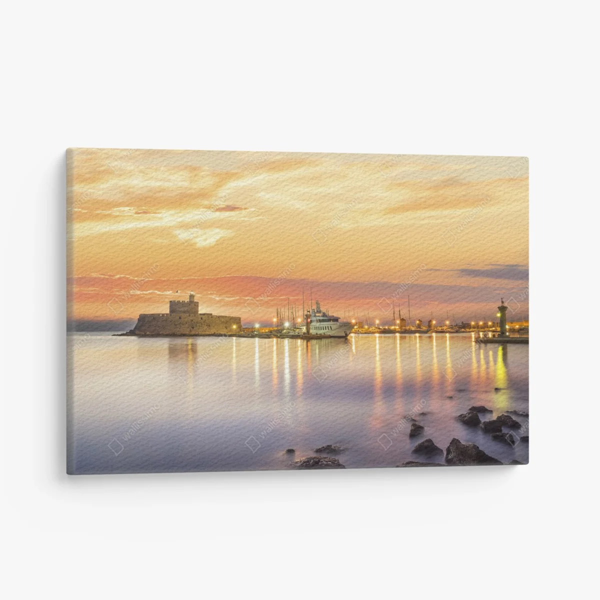 Leinwandbild festung Agios Nikolaos im Hafen Mandraki, Rhodos – Wallnifity® Leinwandbild festung Agios Nikolaos im Hafen Mandraki, Rhodos – Wallnifity®