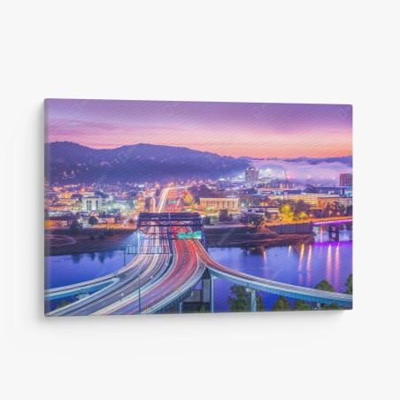 Leinwandbild Charleston skyline bei dämmerung – Wallnifity®