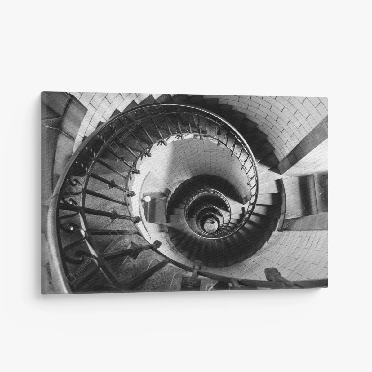 Leinwandbild spiraltreppe in monochromer perspektive – Wallnifity®