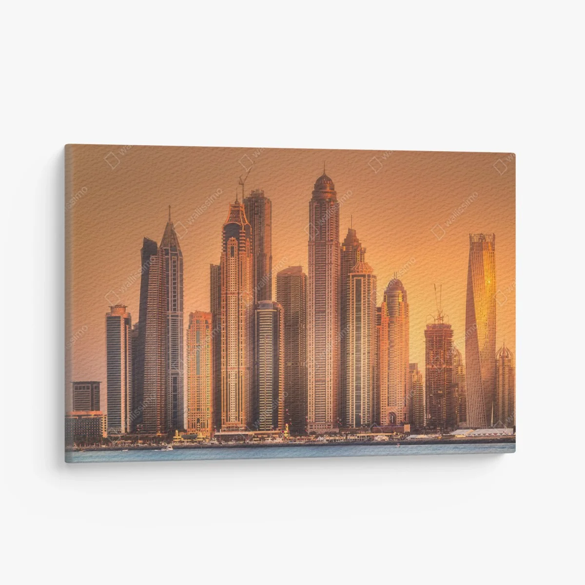 Leinwandbild Dubai skyline im goldenen licht – Wallnifity®