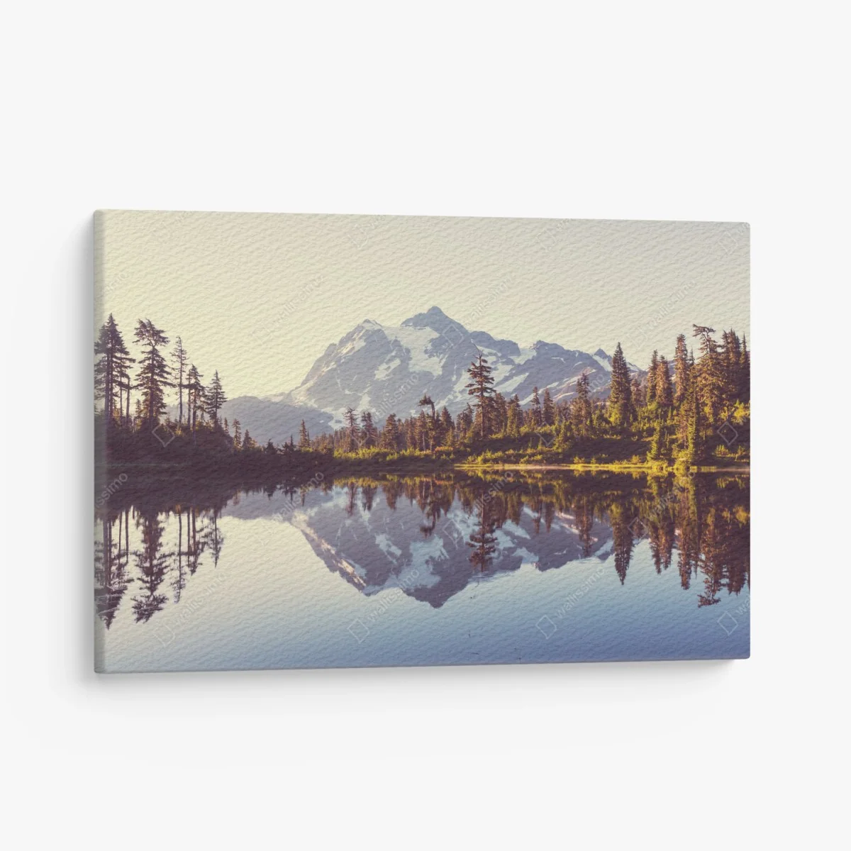 Leinwandbild spiegelung von Mount Shuksan im bergsee – Wallnifity® Leinwandbild spiegelung von Mount Shuksan im bergsee – Wallnifity®