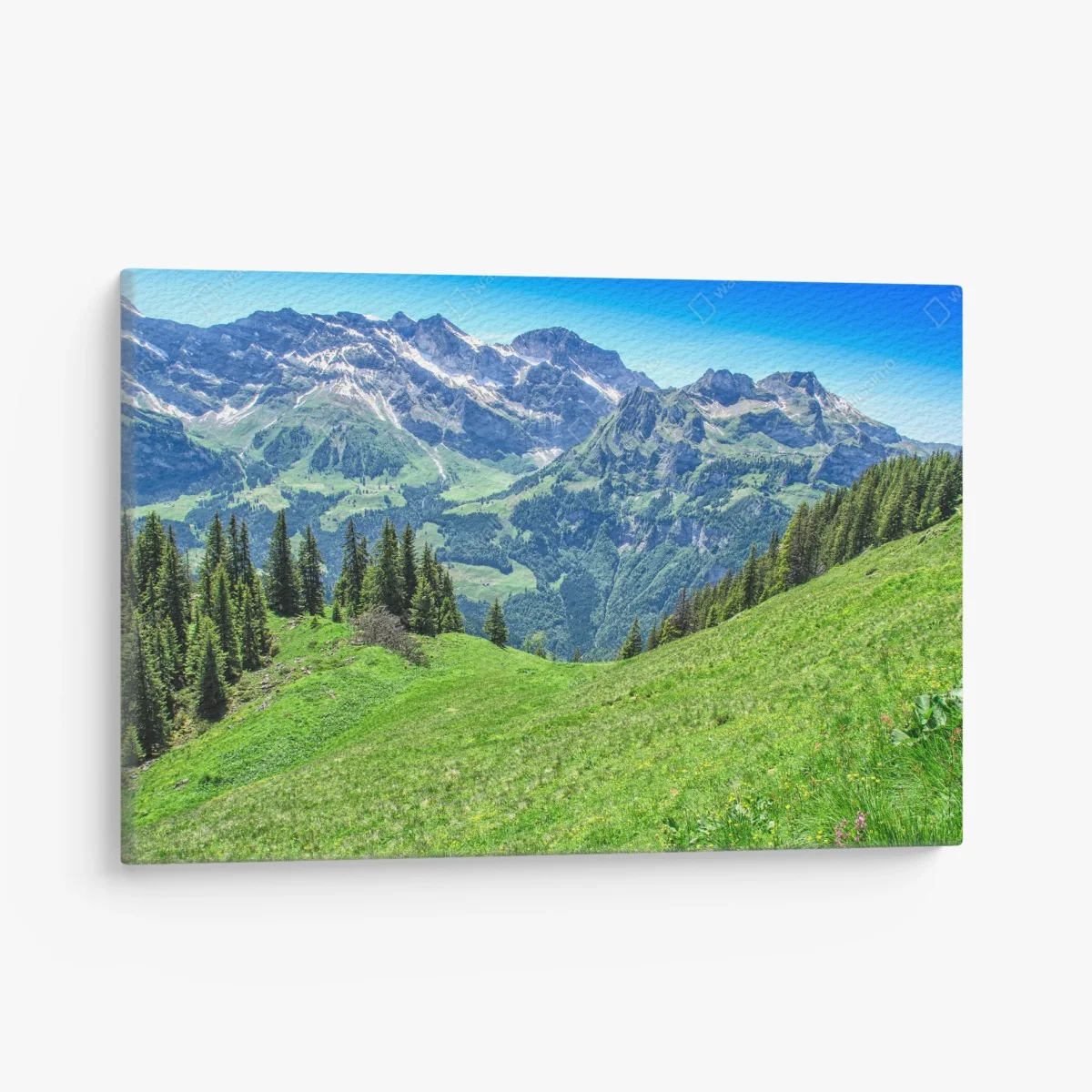 Leinwandbild alpine panorama über Engelberg, Schweiz – Wallnifity® Leinwandbild alpine panorama über Engelberg, Schweiz – Wallnifity®