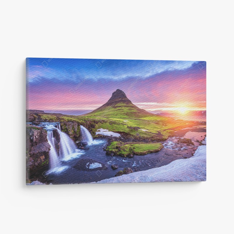 Leinwandbild tropisches gepardenmuster mit lebhaften blättern – Wallnifity®