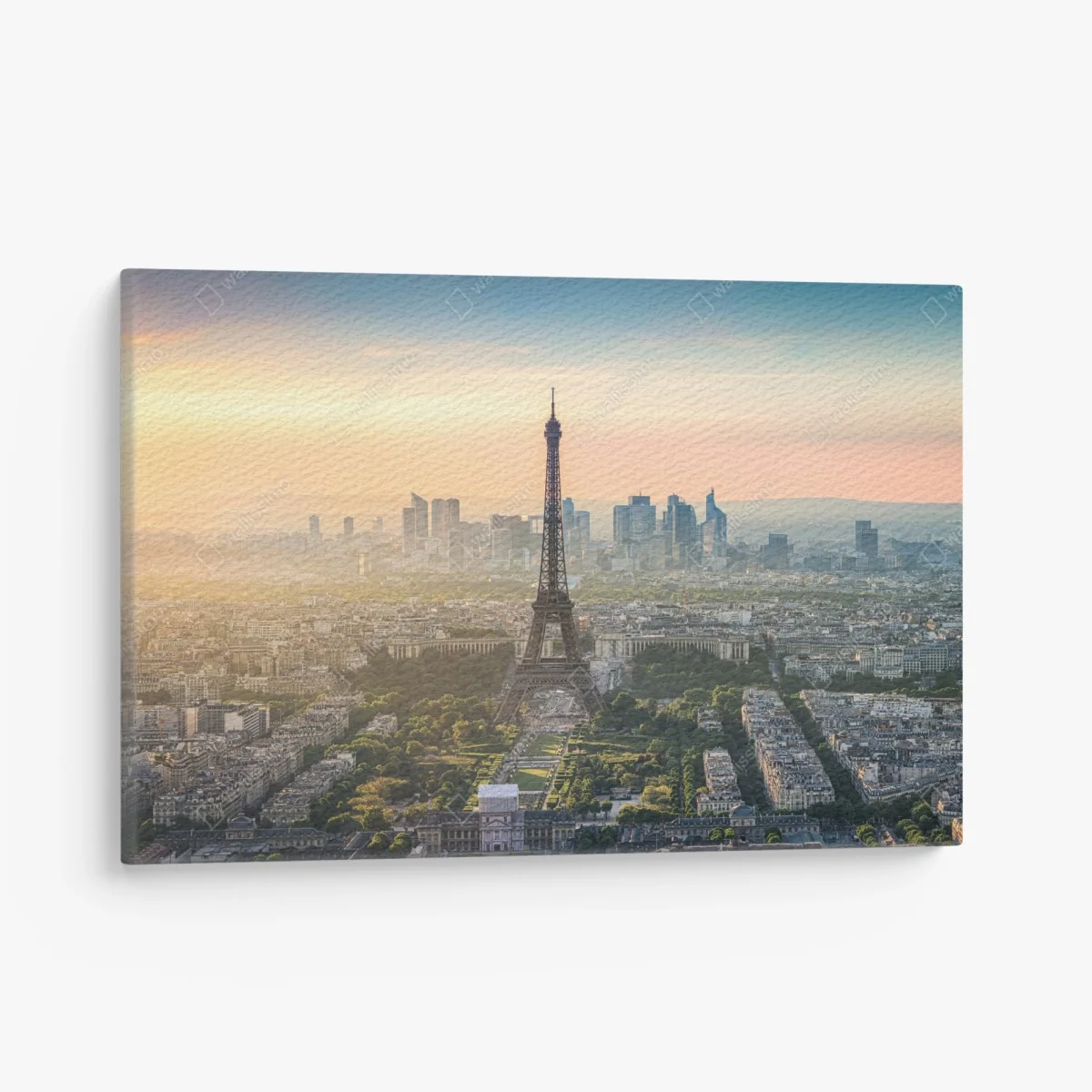 Leinwandbild Paris stadtbild bei sonnenuntergang mit dem Eiffelturm – Wallnifity®