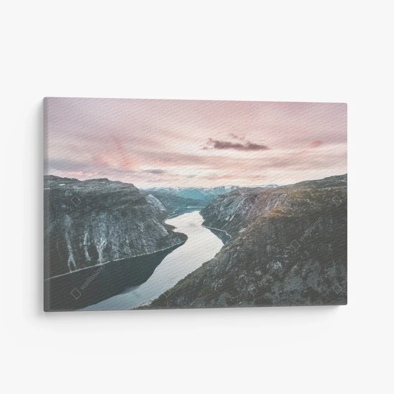 Leinwandbild elegantes aquarell-blumenmuster auf dunklem hintergrund – Wallnifity®