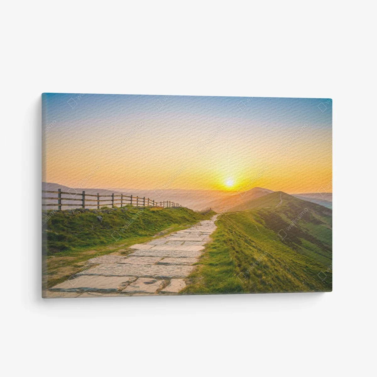 Leinwandbild sonnenbeschienener gebirgskamm bei sonnenaufgang – Wallnifity®