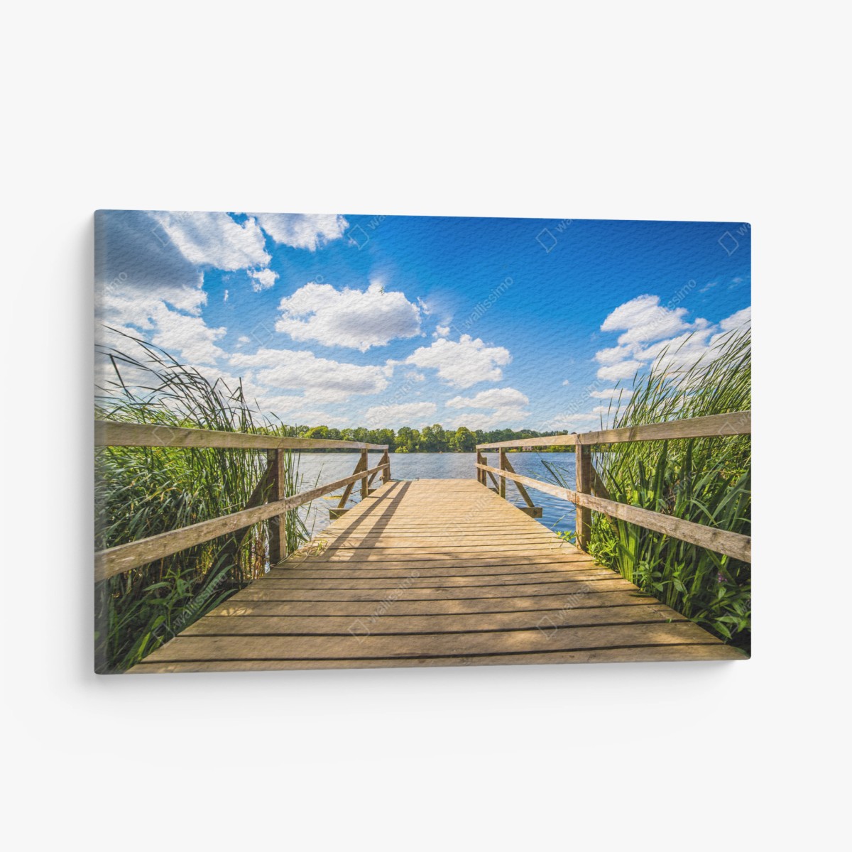 Leinwandbild sonniger steg am see – Wallnifity® Leinwandbild sonniger steg am see – Wallnifity®