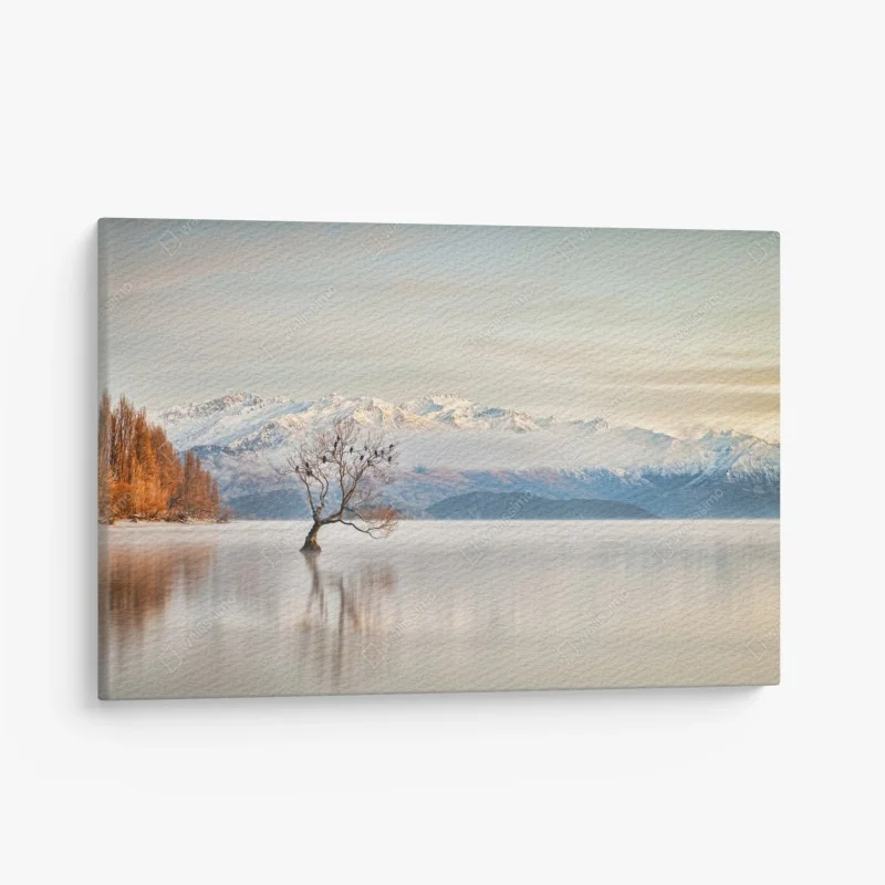 Leinwandbild einsamer baum am see Wanaka