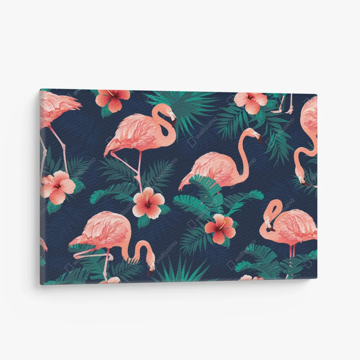 Leinwandbild tropisches rosa flamingo-muster – Wallnifity®