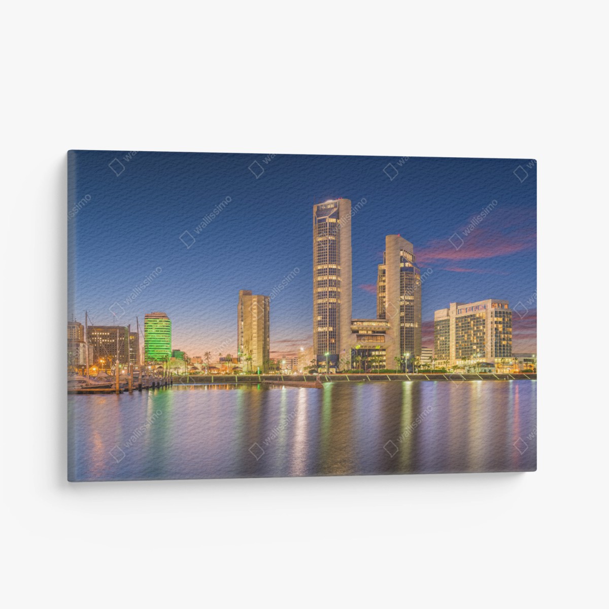 Leinwandbild Corpus Christi skyline bei dämmerung – Wallnifity® Leinwandbild Corpus Christi skyline bei dämmerung – Wallnifity®