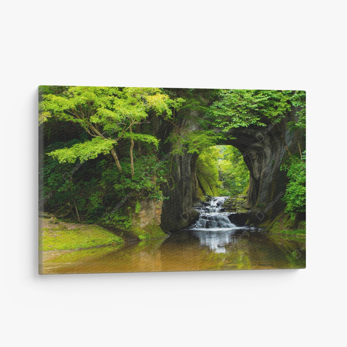 Leinwandbild geheimer wasserfall im felsbogen – Wallnifity®