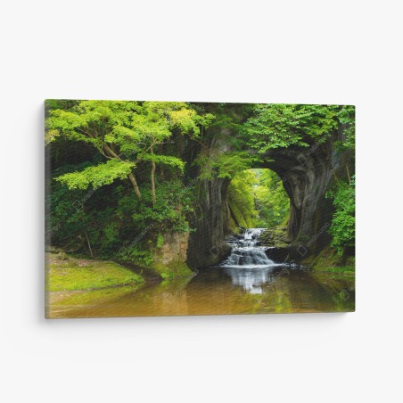 Leinwandbild geheimer wasserfall im felsbogen – Wallnifity®