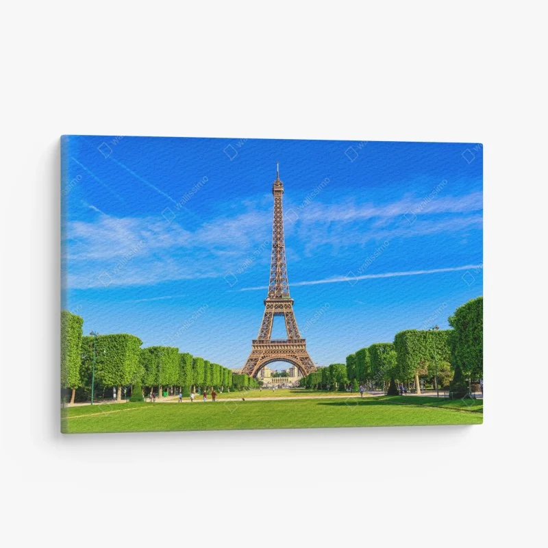 Leinwandbild Eiffelturm am Champ de Mars, lebendige pariser skyline