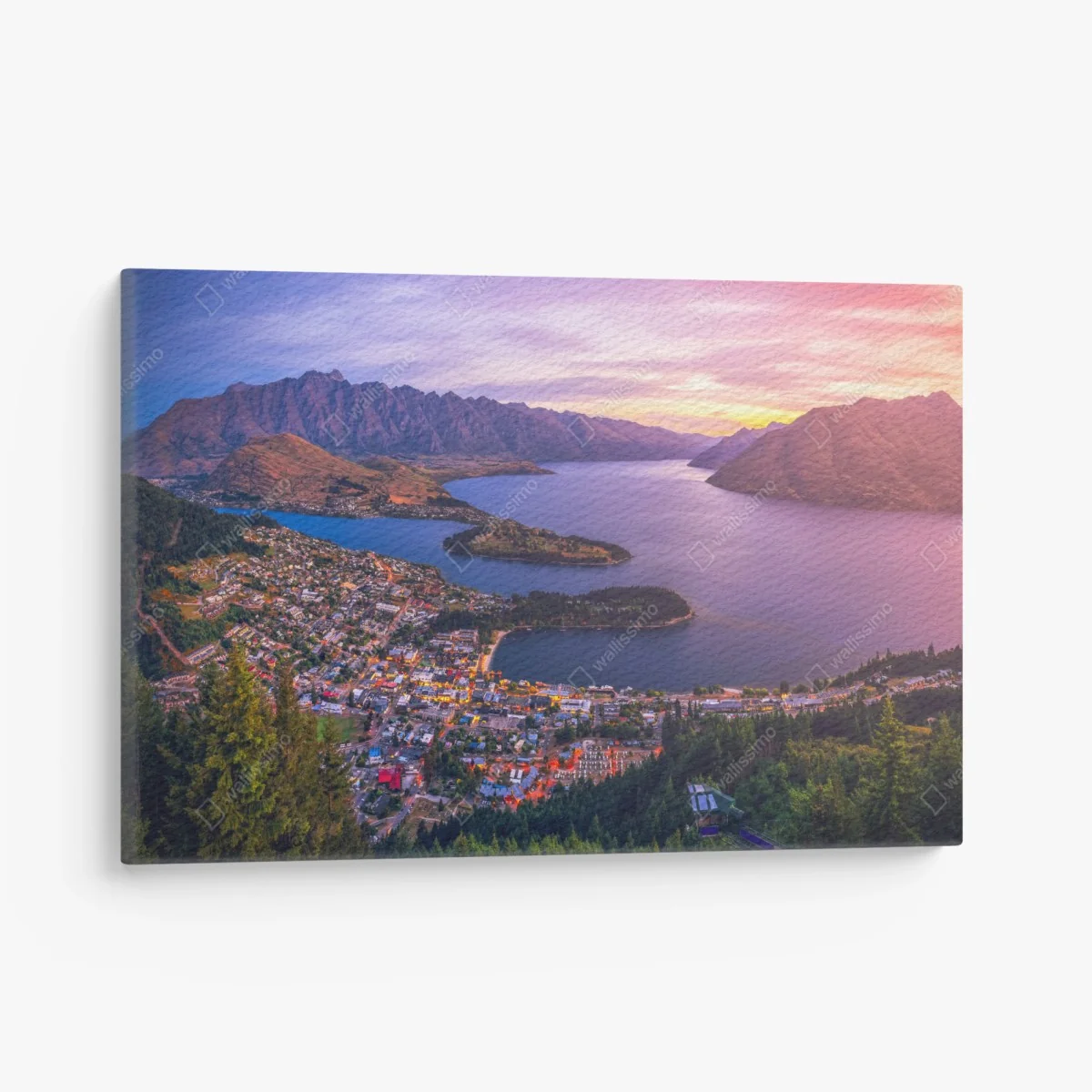 Leinwandbild Queenstown panorama bei dämmerung – Wallnifity®